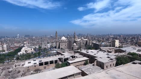 Vista-Aérea-Panorámica-Del-Centro-De-El-Cairo-En-Egipto