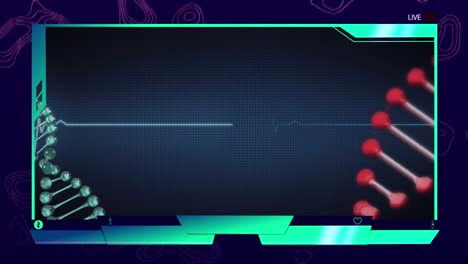 animation of dna strands and green shapes over data processing