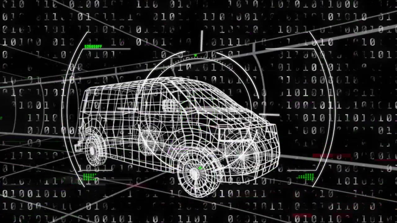 Pulserende scanring initieert een roterende bestelwagen terwijl een streaming raster live diagnostiek toont