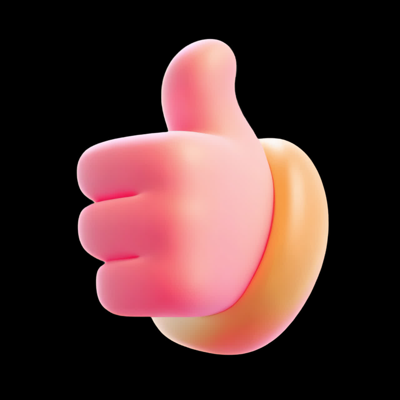 3D thumbs-up emoji on a blue background, symbolizing approval animation isolated asset, transparent