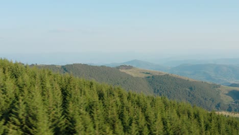 astonishing beauty of green hills with evergreen forest on golija mountain, serbia