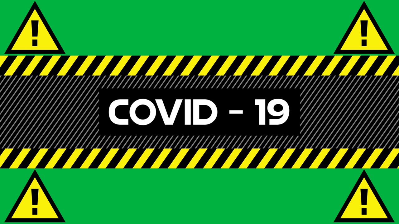 Vertical video: Alert entering health banner on transparent, tape sliding, COVID-19 exiting