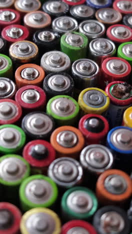 used rechargeable batteries of various formats selective focus hazardous garbage concept used rechargeable batteries of various formats selective focus hazardous garbage concept high quality video