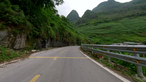 driving on ha giang loop in vietnam - pov