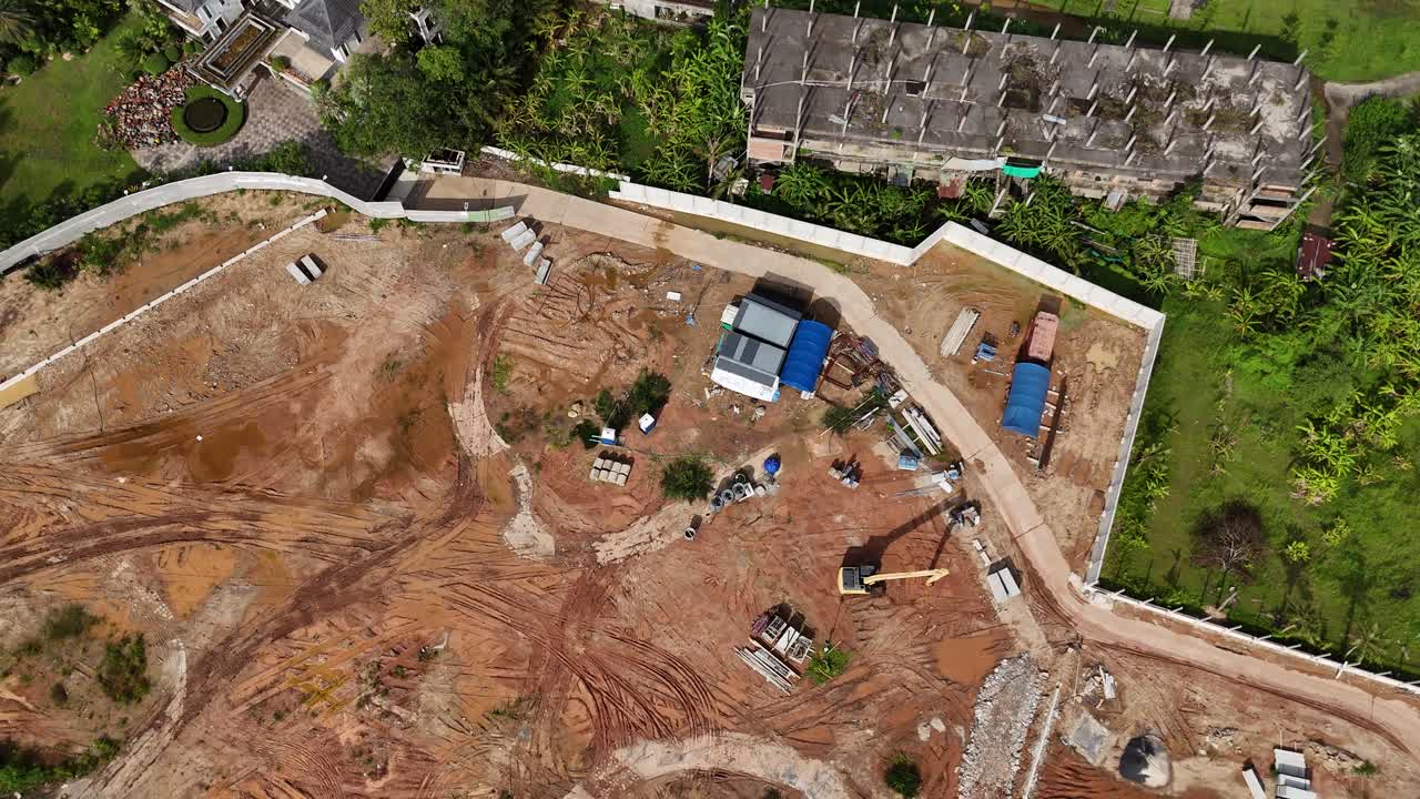 vista aérea del sitio de construcción