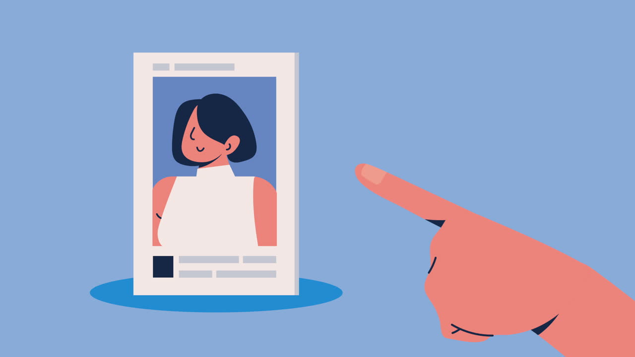 여성 계정 소셜 미디어 애니메이션