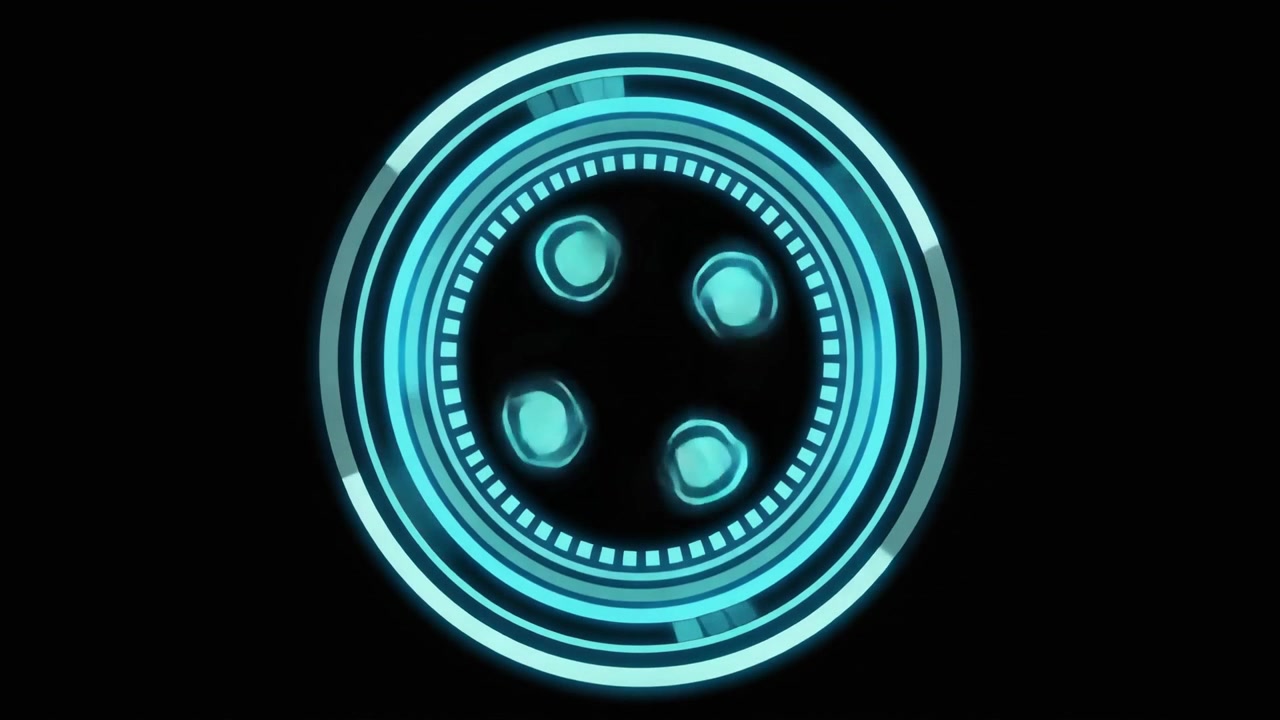 Abstract Glowing Blue Circular Digital Interface Animation