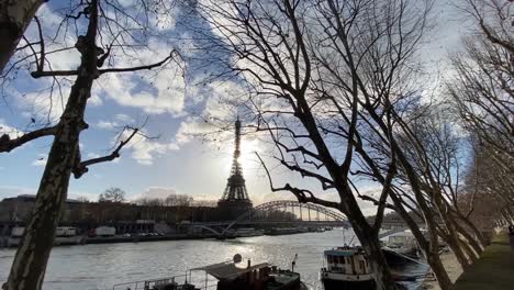 eiffel tower view from the seine river