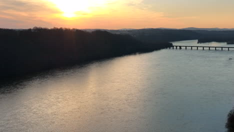 aerial pullback of river in undeveloped nature