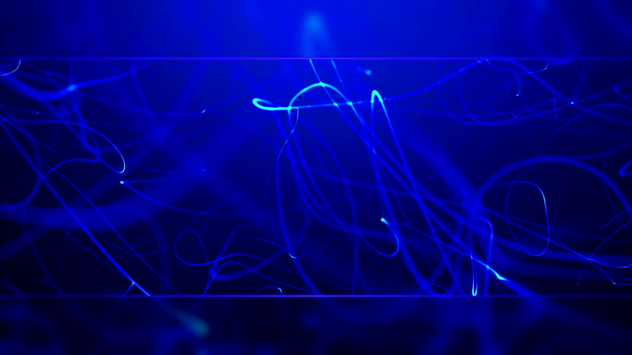 curvas brillantes onduladas en el fondo del marco abstracto azul. video de animación de bucle sin costuras 4k uhd.