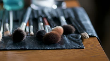 brush set for make up on table 1