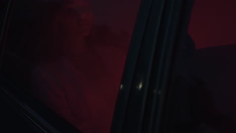 dark vintage car at night