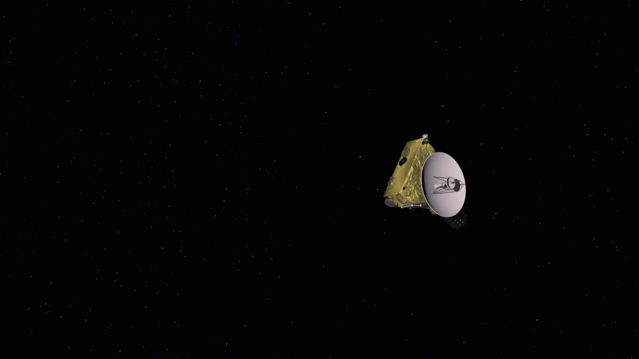 new horizons se acerca al planeta enano plutón en el espacio.