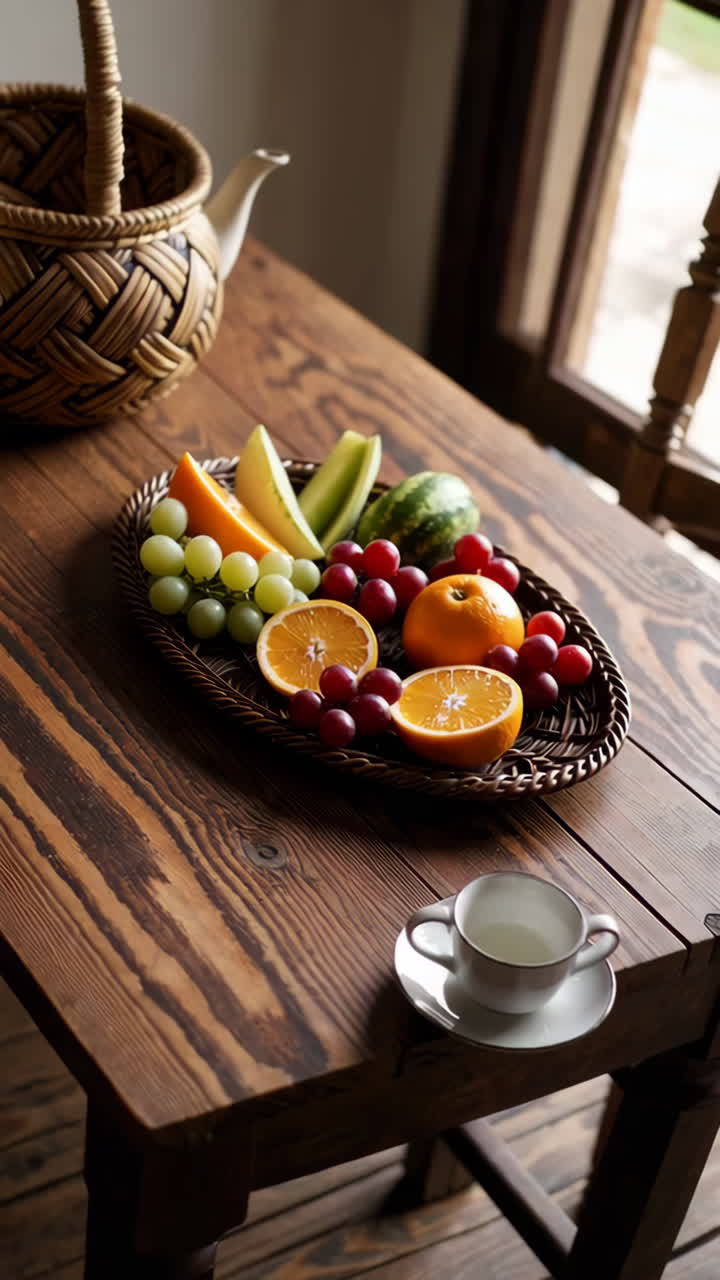 Fruit Platter on Wooden Table