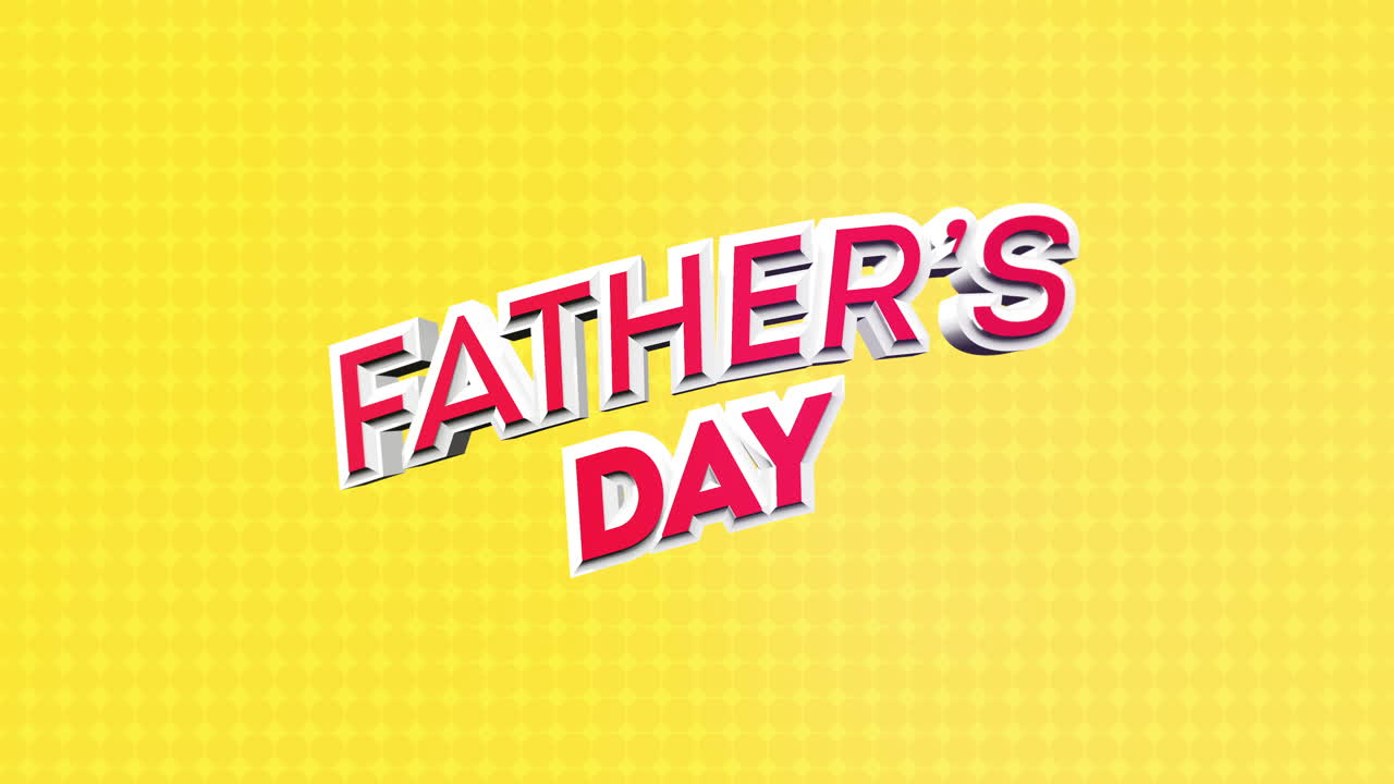 Modern red Fathers Day text on fashion yellow gradient