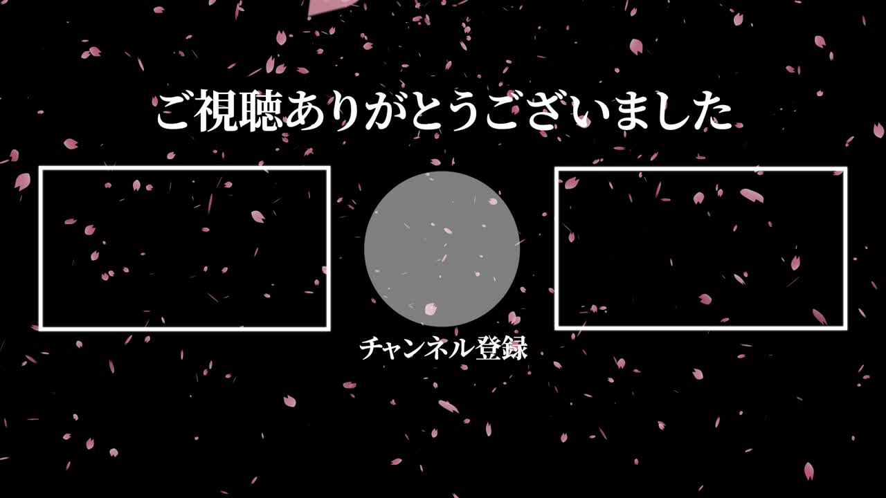 체리 꽃 입자 일본어 엔드 카드 모션 그래픽