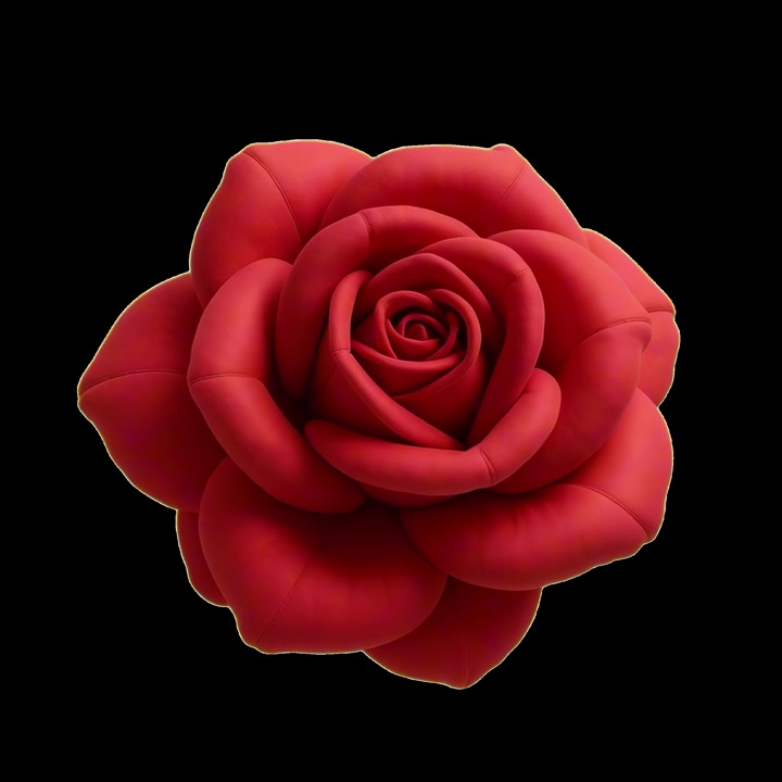 Una singola rosa rossa che sboccia su sfondo nero