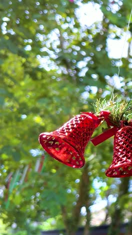 colorful bells sway gently in the breeze