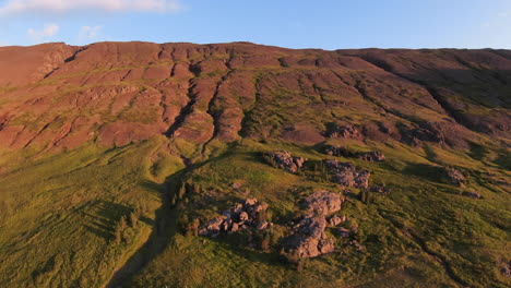 beautiful massive mountain scape at sunny day, iceland