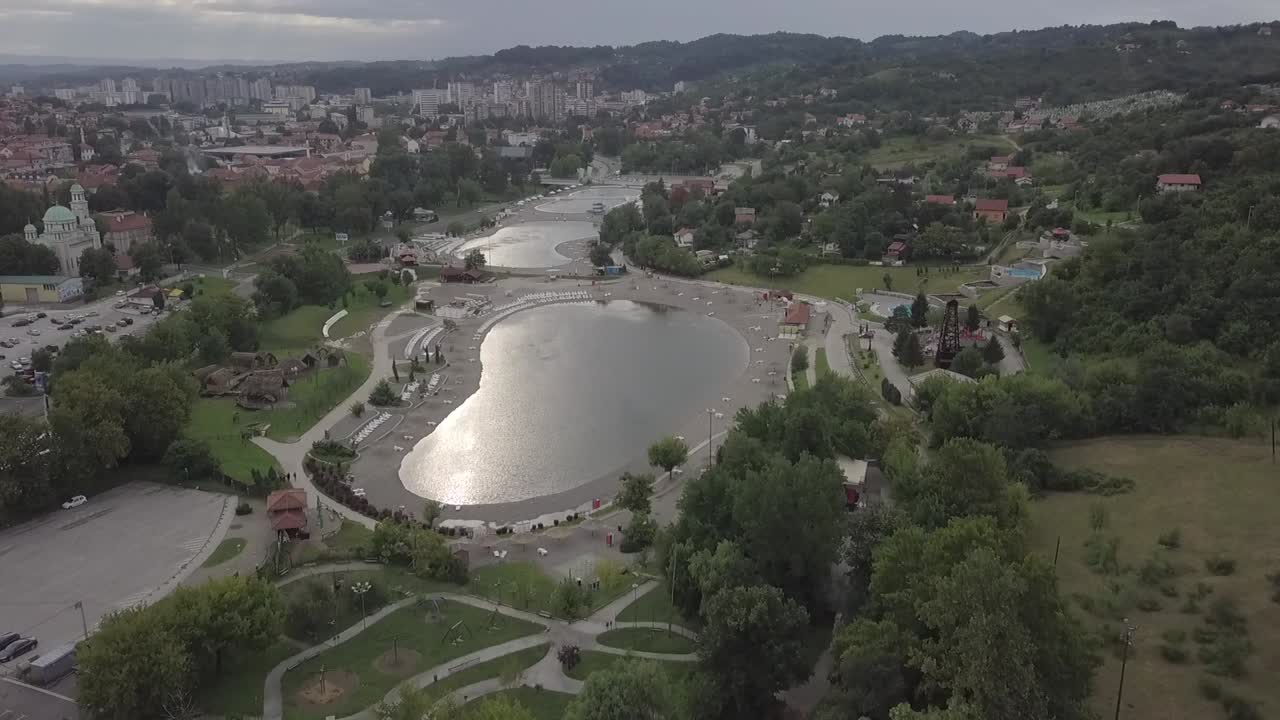vista aérea de los lagos en tuzla, bosnia y herzegovina