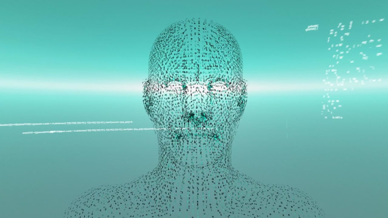 Animation of data processing over digital human