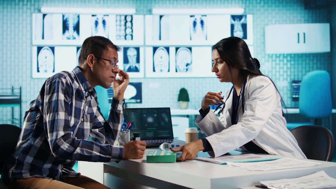 Doctor consulting with patient in clinic