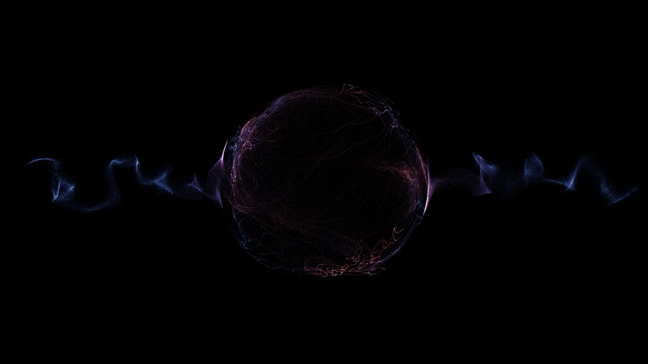 3d 렌더링과 함께 둥근 디지털 그래픽 움직임은 복합을위한 알파 채널을 포함합니다.