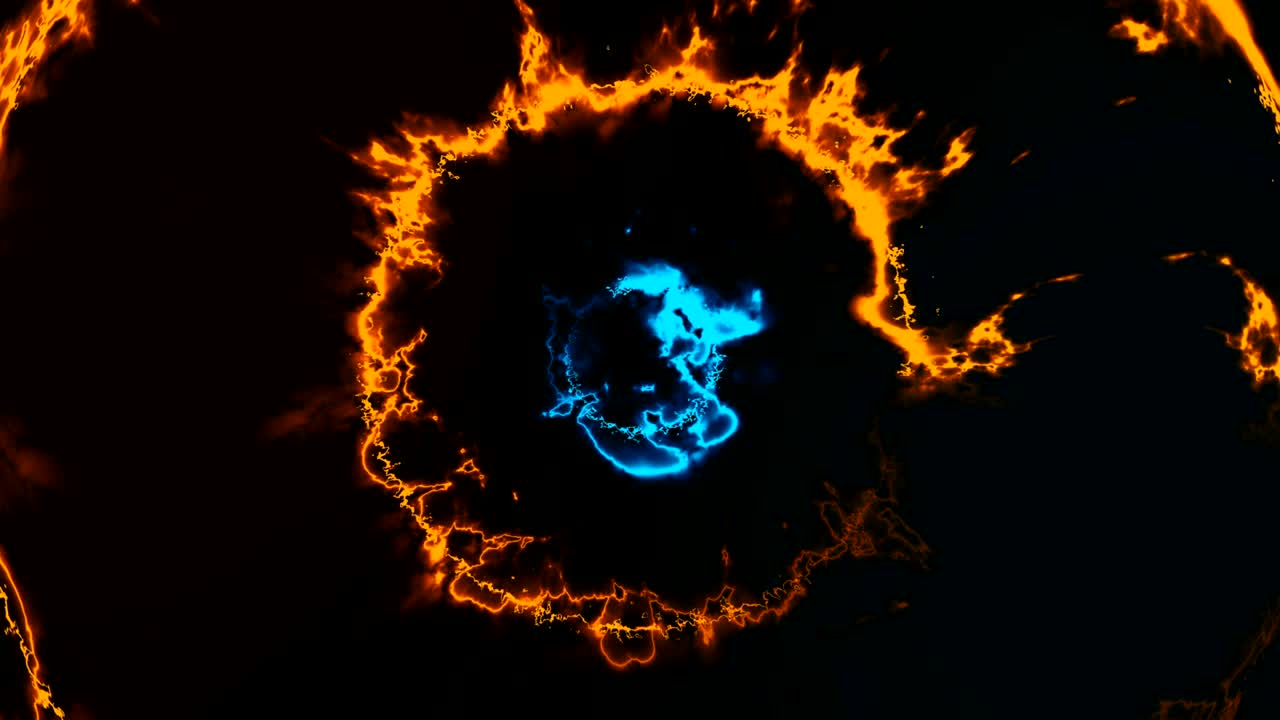 불꽃 효과의 에너지 터널 라운드, 현대 추상 3d 렌더링 배경, 컴퓨터 생성