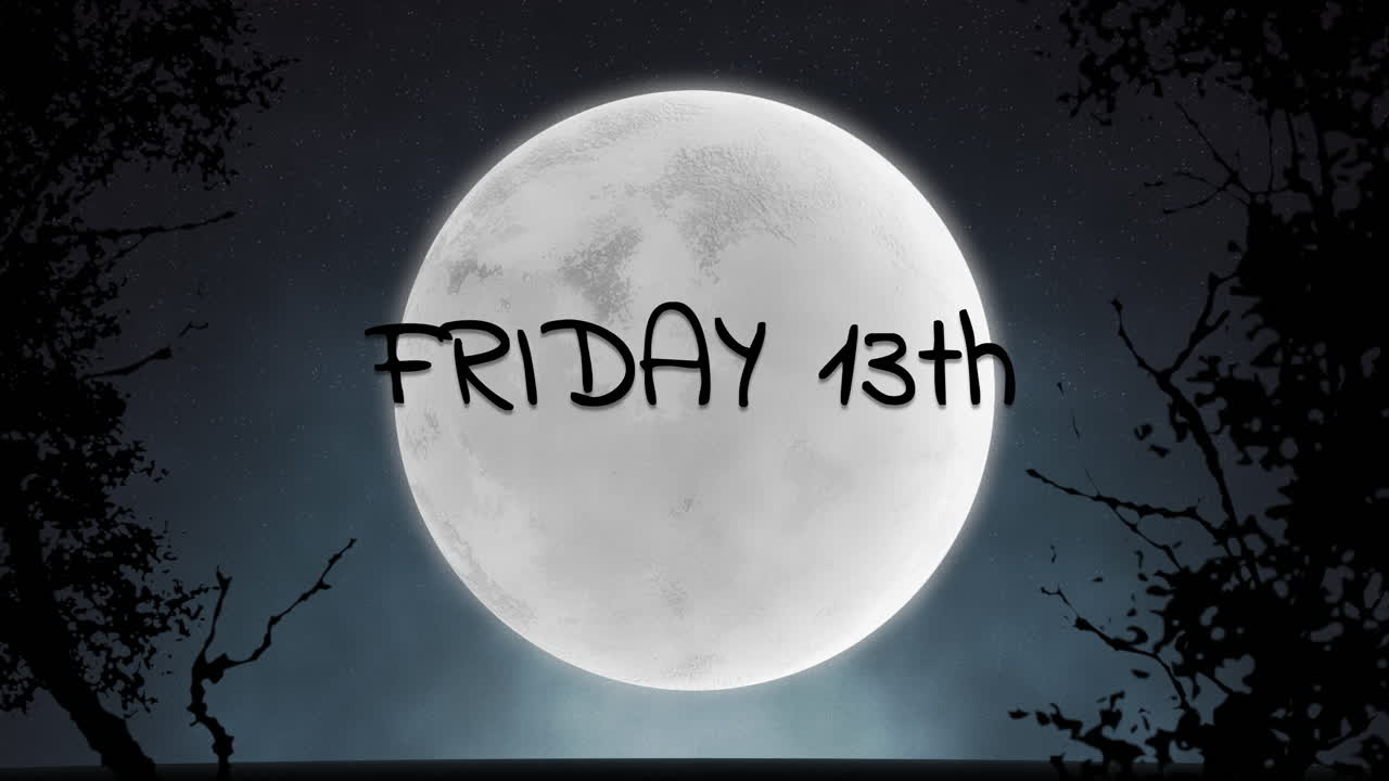 Friday 13th with big moon and mystical forest