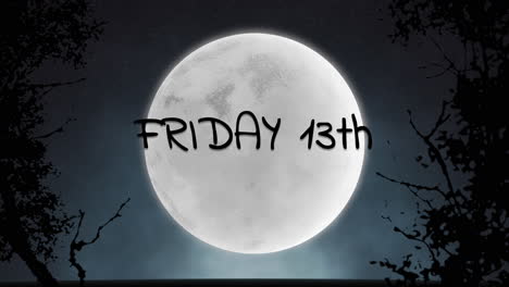 friday 13th with big moon and mystical forest