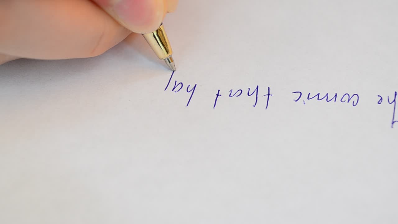 We write letters. Handle and paper
