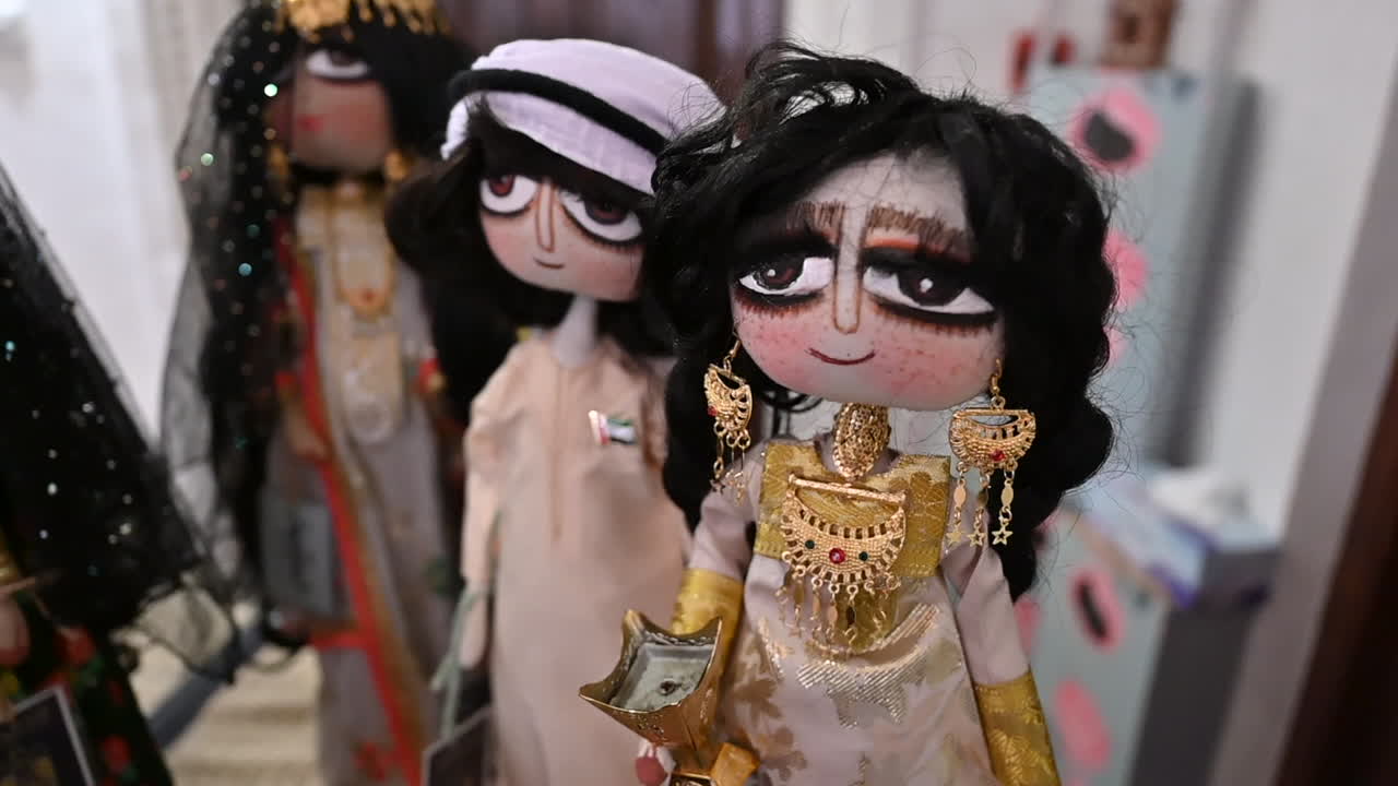 muñecas árabes tradicionales en vestido árabe tradicional