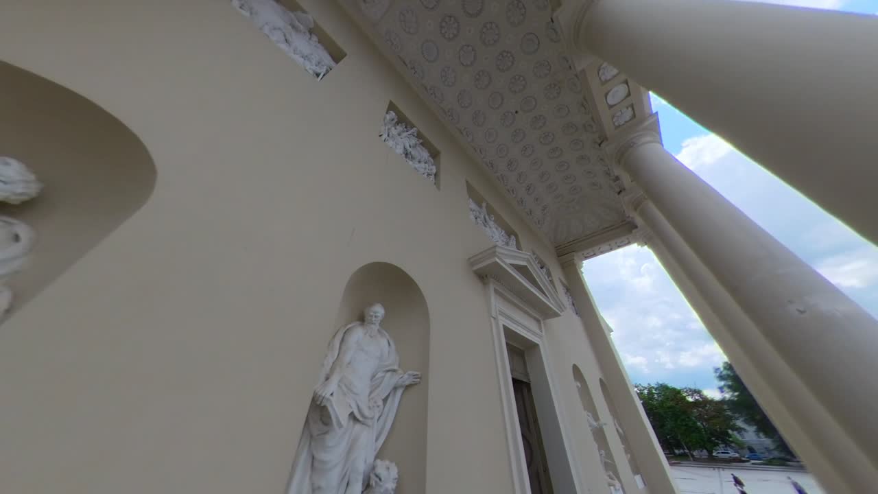 Detailed Exterior View of a Classical Church Facade