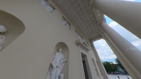 detailed exterior view of a classical church facade