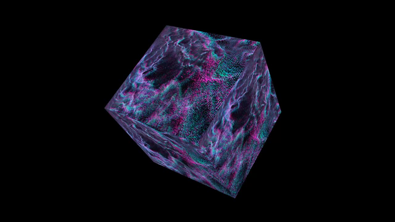 큐브, 트, 컴퓨터, 추상, 백만 입자, 공, 빅데이터, 디지털 기술, 파란색, 마젠타색, 음색, 파동형.