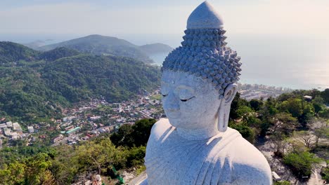 aerial view of big buddha statue in phuket, thailand