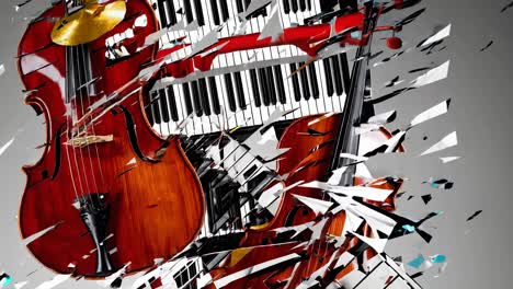 collaje de instrumentos de música clásica