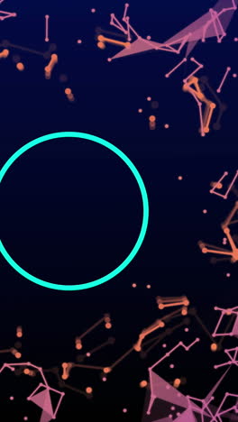 animation of spots and shapes with circle on black background