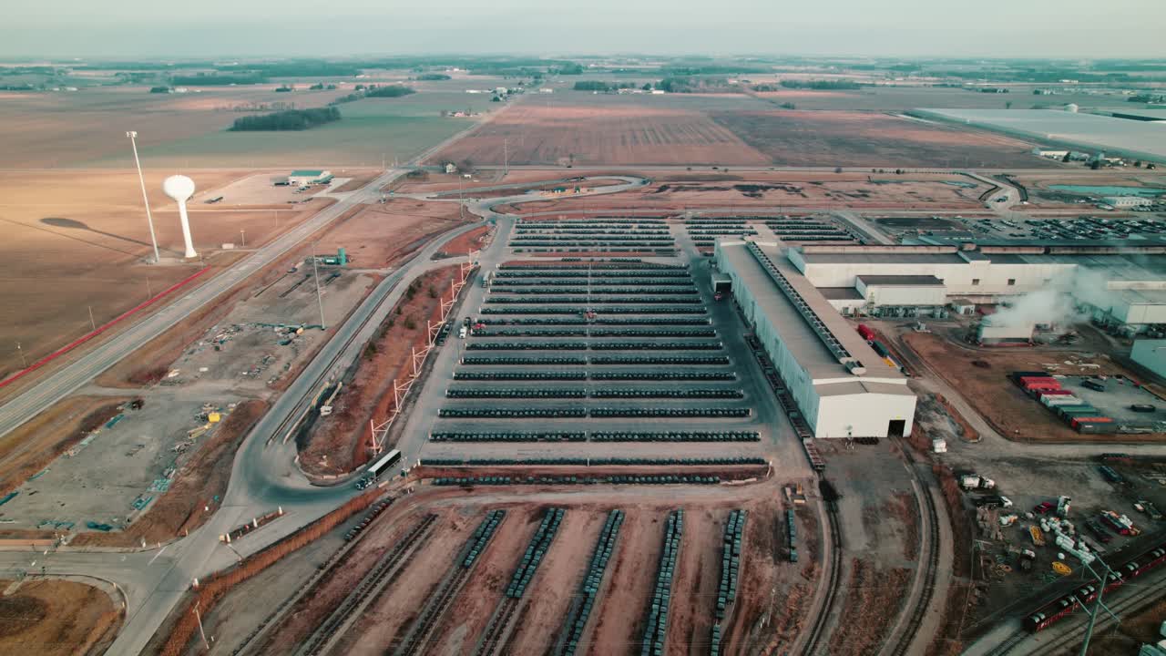 instalación de almacenamiento de bobinas y transporte ferroviario en delta, ohio - vista aérea