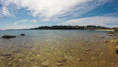 Zeitraffer-Von-Porthcressa-Beach,-St.-Mary&#39;s-Island,-Scilly-Inseln,-Großbritannien