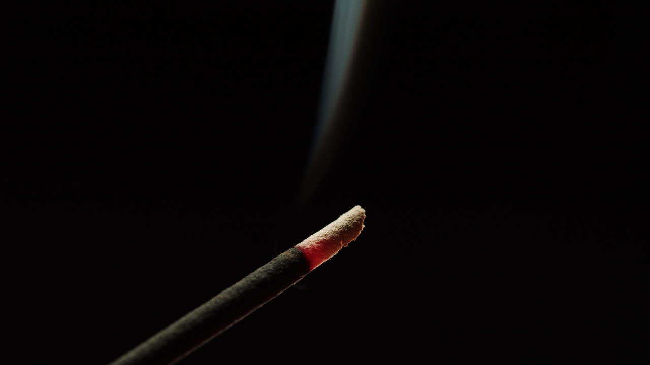 Burning Incense Stick Close-up