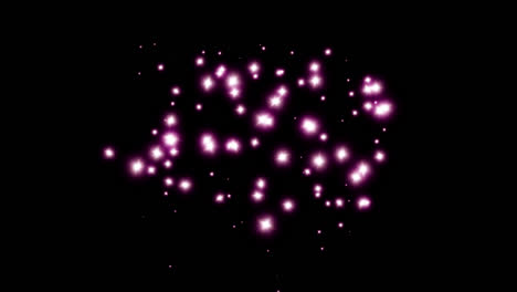 brillos rosados sobre un fondo negro