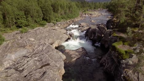 Aerial-shot-of-river-rapids-in-northern-Norway