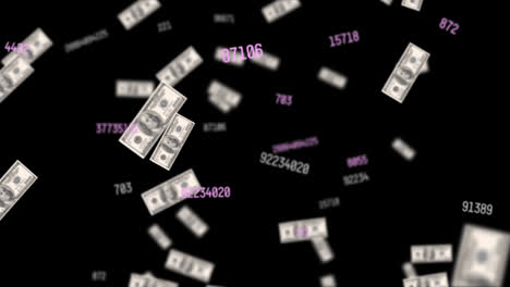 animation of falling numbers over dolars