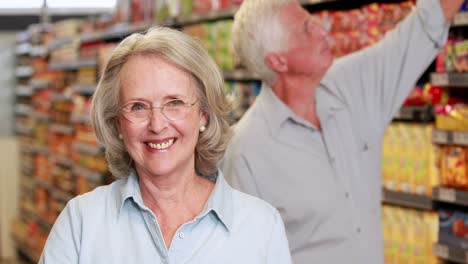 senior couple in the supermarket