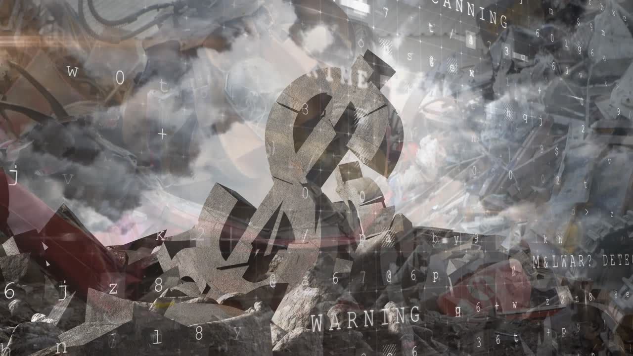 깨진 미국 달러 통화 기호에 대한 사이버 보안 데이터 처리