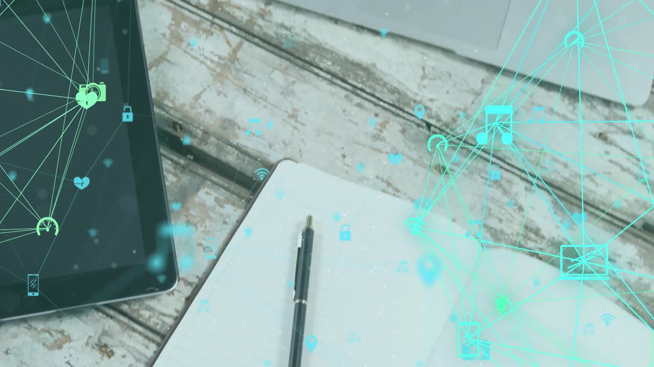 전자 장치 및 노트북을 통해 데이터 처리의 애니메이션