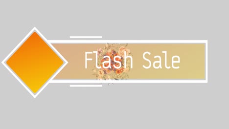 Animation-of-flash-sale-text-on-banner-over-flowers-moving-in-hypnotic-motion