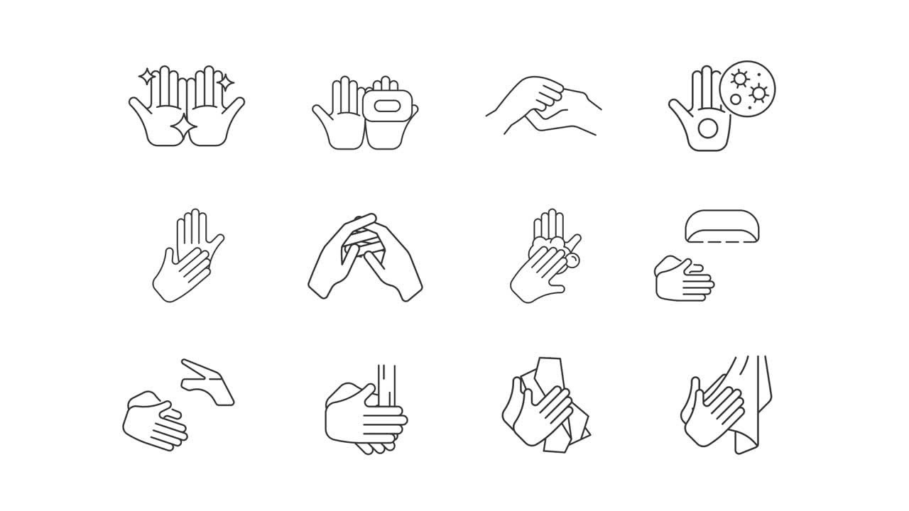 Hand Washing Hygiene Icons