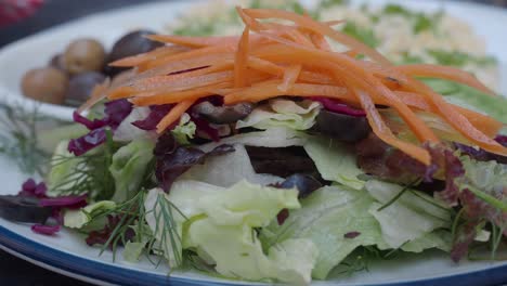 fresh vegetable salad with olives